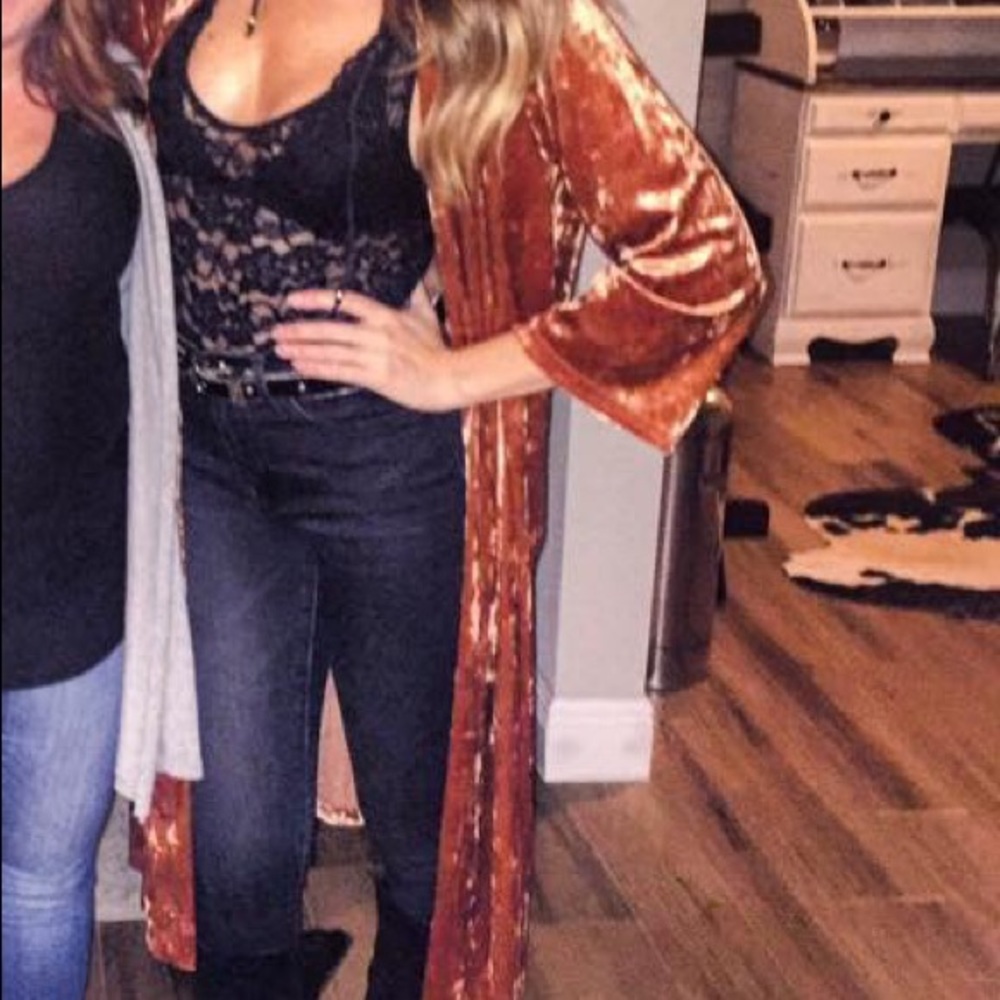 Gold velvet kimono